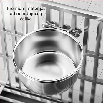 3143 Viseća posuda za hranjenje kućnim ljubimcima od nehrđajućeg čelika, sprječavanje prosipanja, za pse i mačke