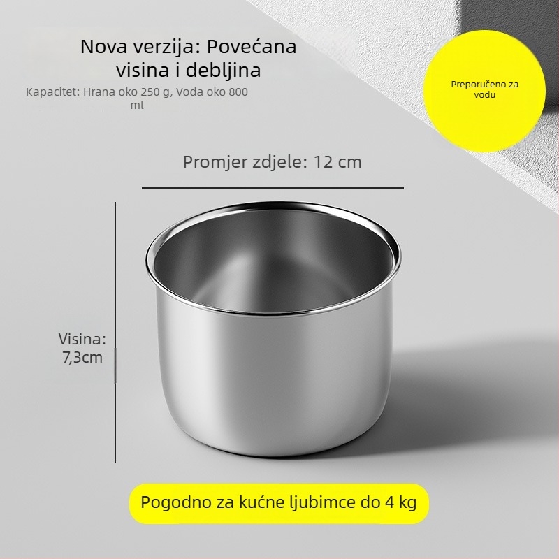 3143 Viseća posuda za hranjenje kućnim ljubimcima od nehrđajućeg čelika, sprječavanje prosipanja, za pse i mačke