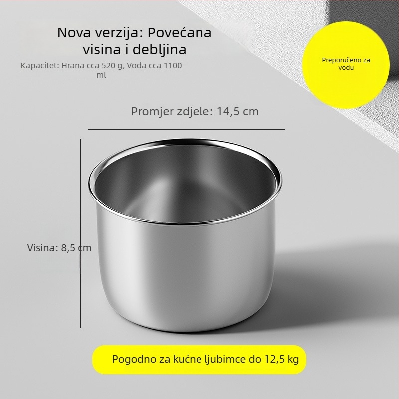 3143 Viseća posuda za hranjenje kućnim ljubimcima od nehrđajućeg čelika, sprječavanje prosipanja, za pse i mačke