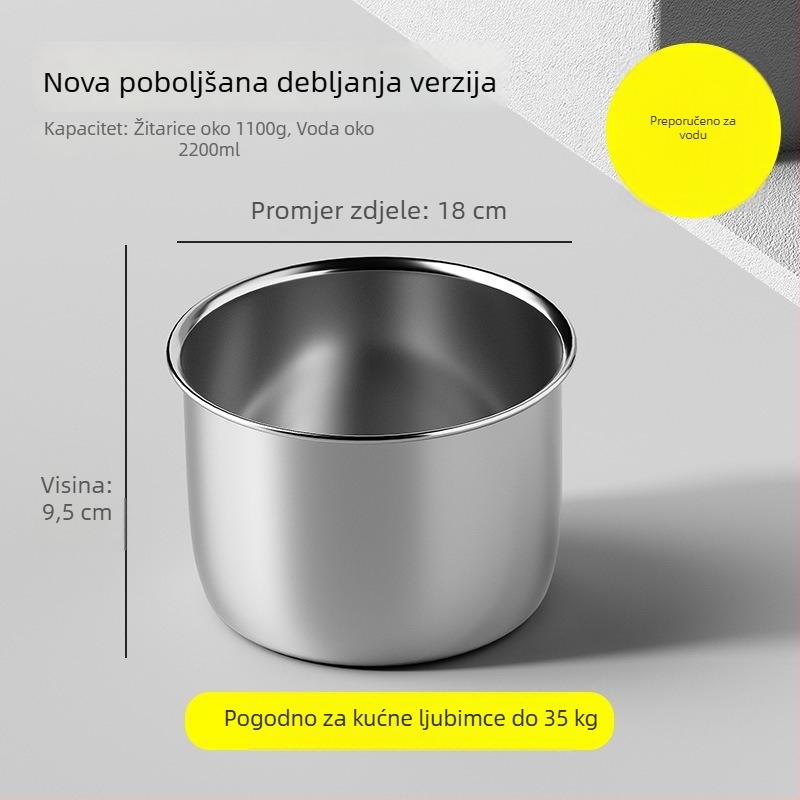 3143 Viseća posuda za hranjenje kućnim ljubimcima od nehrđajućeg čelika, sprječavanje prosipanja, za pse i mačke