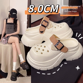 Ženske EVA Crocs, 8–9 cm debeli potplat, podignut prst, prozračne, protuklizne