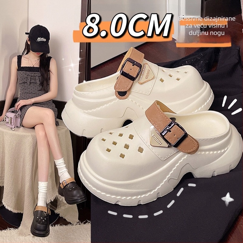 Ženske EVA Crocs, 8–9 cm debeli potplat, podignut prst, prozračne, protuklizne