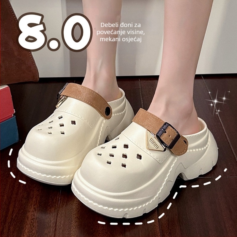 Ženske EVA Crocs, 8–9 cm debeli potplat, podignut prst, prozračne, protuklizne