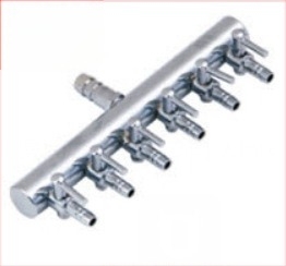 Nehrđajući čelični podijeljivač kisikovog cijevi za akvarij uz ventil za zrak i regulator pumpe