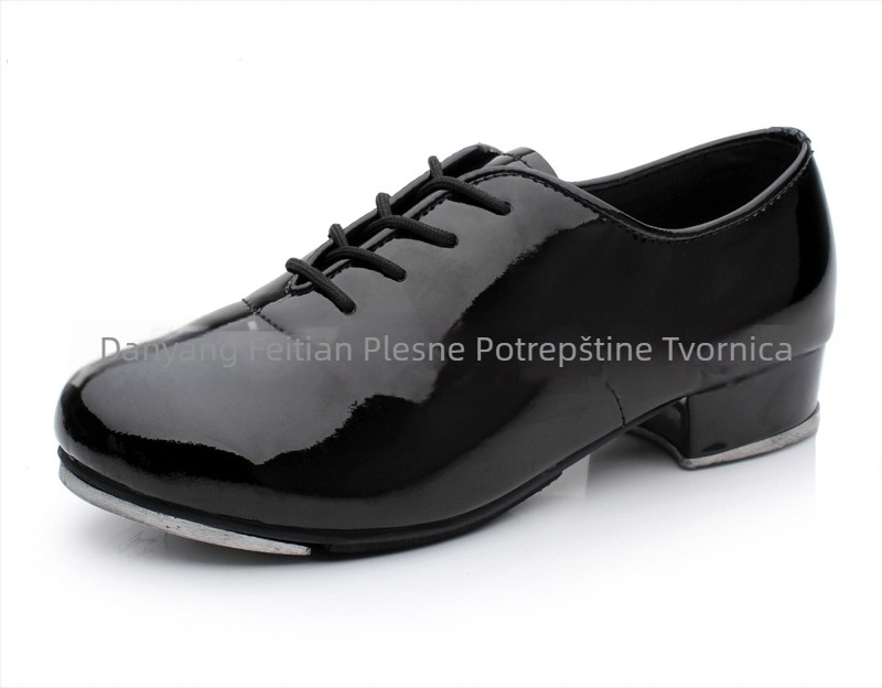 Muške tenisice za tap ples s vezicama, gornji dio od sintetičke kože, gumena potplat, prozračne, otporne na habanje, upijaju znoj