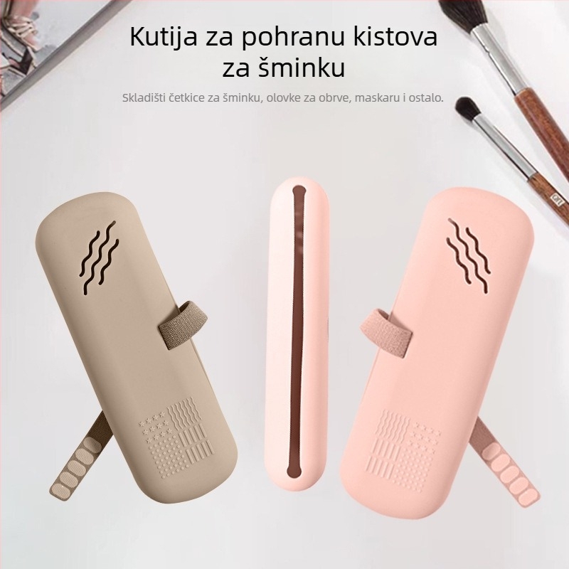 Silikonska putna kozmetička torbica – cilindričnog oblika, višenamjenska, za pohranu make-up četkica i kozmetike.