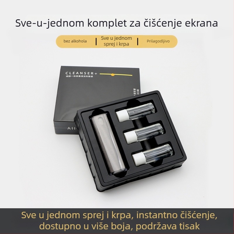Trodijelni set za čišćenje zaslona za notebook, mobitel i računalo — model 5332, brenda Good Object, otopina od deionizirane vode, težina 0,054 kg