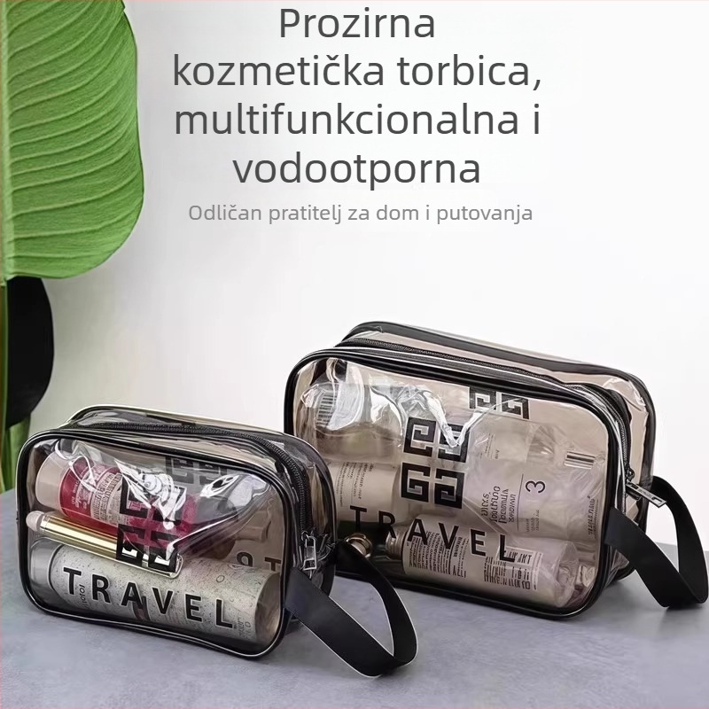 Toaletna torbica PVC vodootporna - kubni oblik, velika kapaciteta za putovanja, pohrana kozmetike i njege kože