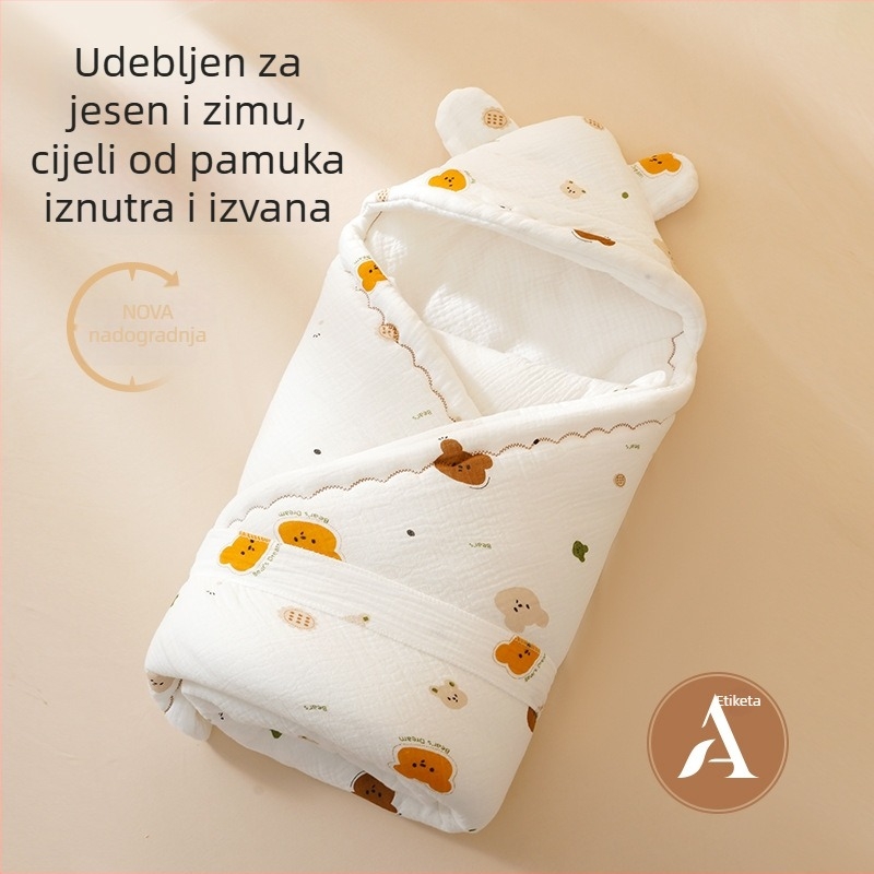 Novorođenački swaddle deka - Materijal: 100% pamuk, Punjenje: poliester vlakna, Sezona: zima, Za bebe do 6 mjeseci, Mogućnost prilagodbe