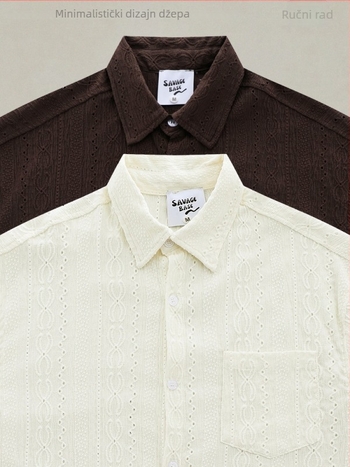 Košulja kratkih rukava s jacquard uzorkom, slobodan kroj, ljeto