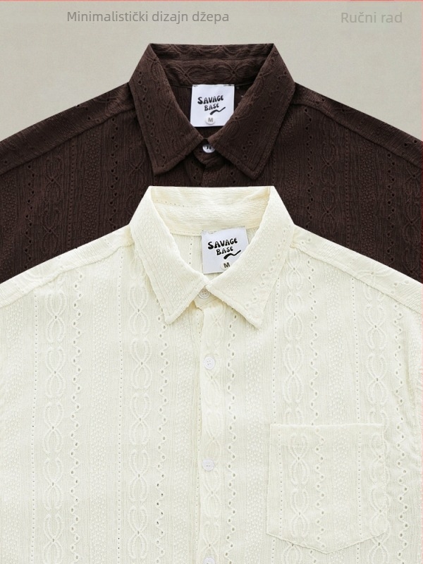 Košulja kratkih rukava s jacquard uzorkom, slobodan kroj, ljeto