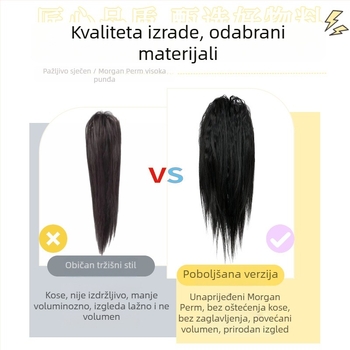 Poni paruka s klipsom, vodopadni kovrčasti stil, pahuljast volumen, vlakna otporna na toplinu