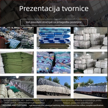 Trodijelni pamuk posteljni set s prugastim uzorkom, reaktivno ispisivanje i bojanje, ravno tkano platno, moderni minimalistički stil