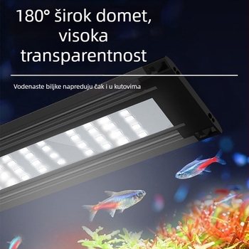 LED svjetlo za akvarij s biljkama — potpuno spektralno, vodootporno, aluminijska legura, 8W, FKSC
