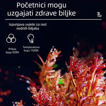 LED svjetlo za akvarij s biljkama — potpuno spektralno, vodootporno, aluminijska legura, 8W, FKSC