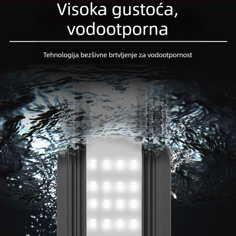 LED svjetlo za akvarij s biljkama — potpuno spektralno, vodootporno, aluminijska legura, 8W, FKSC