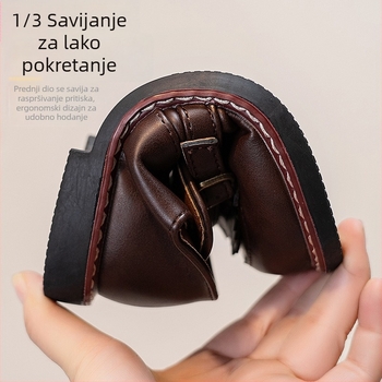 Dječji slip-on loaferi, gornji dio od Super Fiber, gumena potplat, niski dizajn, kožna unutrašnjost, umjetna koža ulošak, jesenski britanski stil