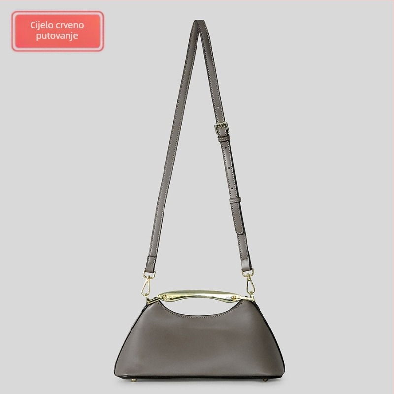 Večernja torbica s metalnom drškom i crossbody naramenicom – Materijal PU; magnetsko kopčanje; podstava od poliestera; unutarnji džep sa zatvaračem
