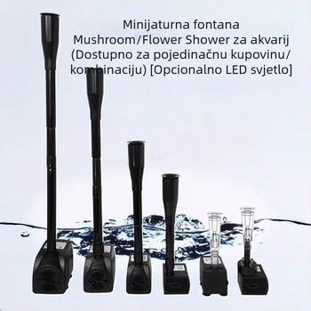 Fontana kamena krajobraza s čepom u obliku gljive za malo akvarij s LED svjetlom — Materijal: krom- zirconij- bakar; Marka: Drugo