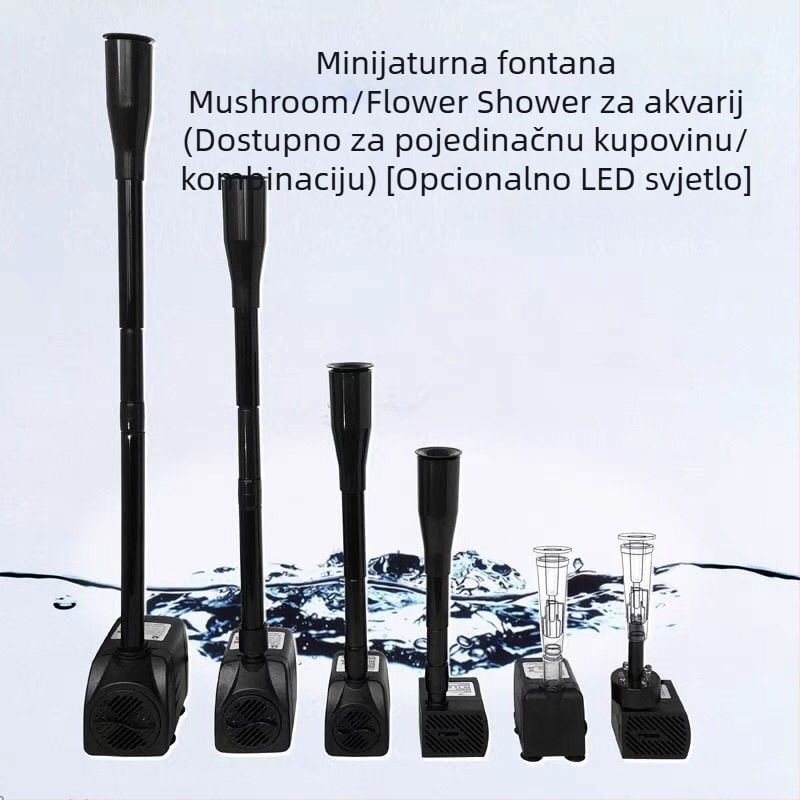 Fontana kamena krajobraza s čepom u obliku gljive za malo akvarij s LED svjetlom — Materijal: krom- zirconij- bakar; Marka: Drugo