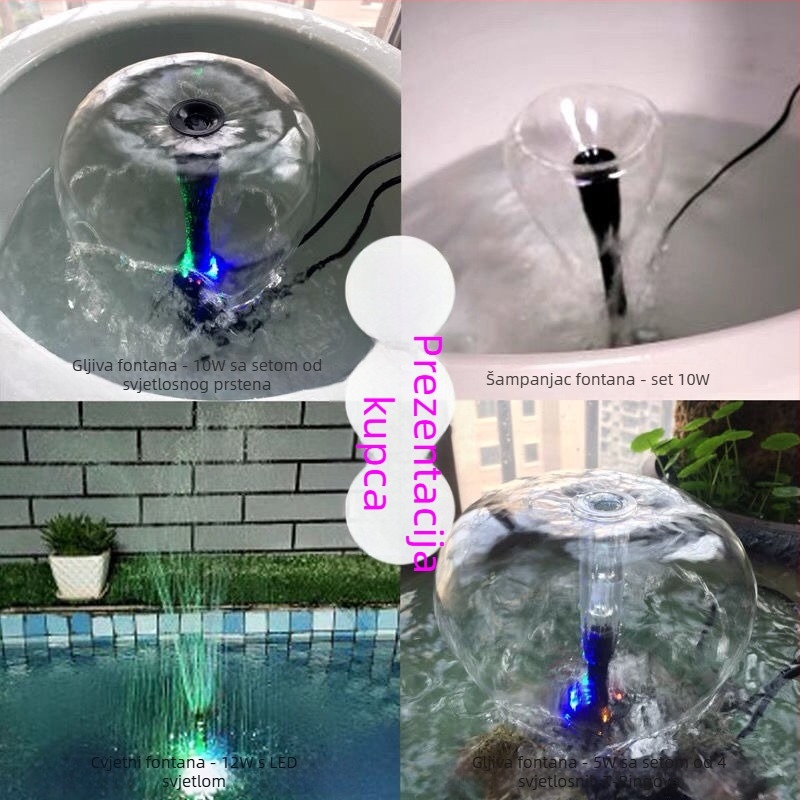 Fontana kamena krajobraza s čepom u obliku gljive za malo akvarij s LED svjetlom — Materijal: krom- zirconij- bakar; Marka: Drugo