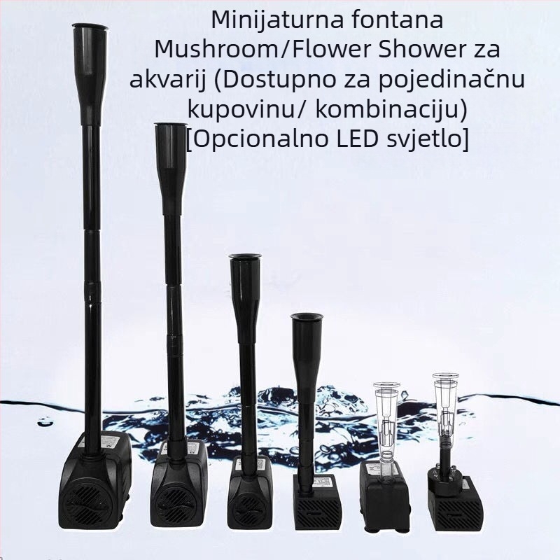 Fontana kamena krajobraza s čepom u obliku gljive za malo akvarij s LED svjetlom — Materijal: krom- zirconij- bakar; Marka: Drugo
