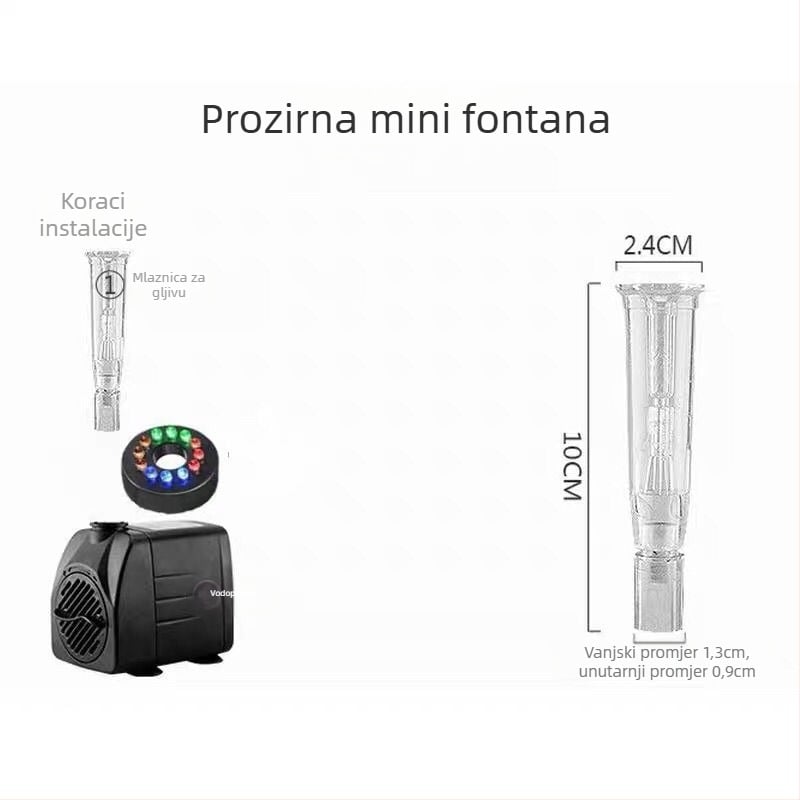 Fontana kamena krajobraza s čepom u obliku gljive za malo akvarij s LED svjetlom — Materijal: krom- zirconij- bakar; Marka: Drugo