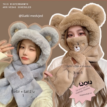 Akrilni set šal i rukavice za odrasle, unisex, zimska sezona