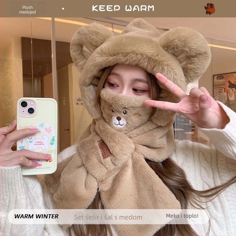 Akrilni set šal i rukavice za odrasle, unisex, zimska sezona