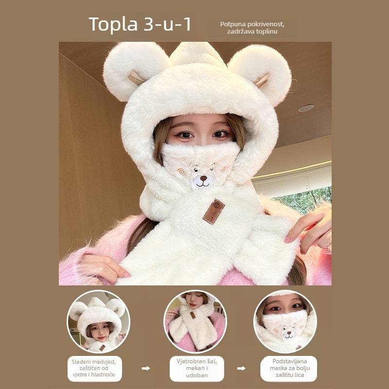 Akrilni set šal i rukavice za odrasle, unisex, zimska sezona