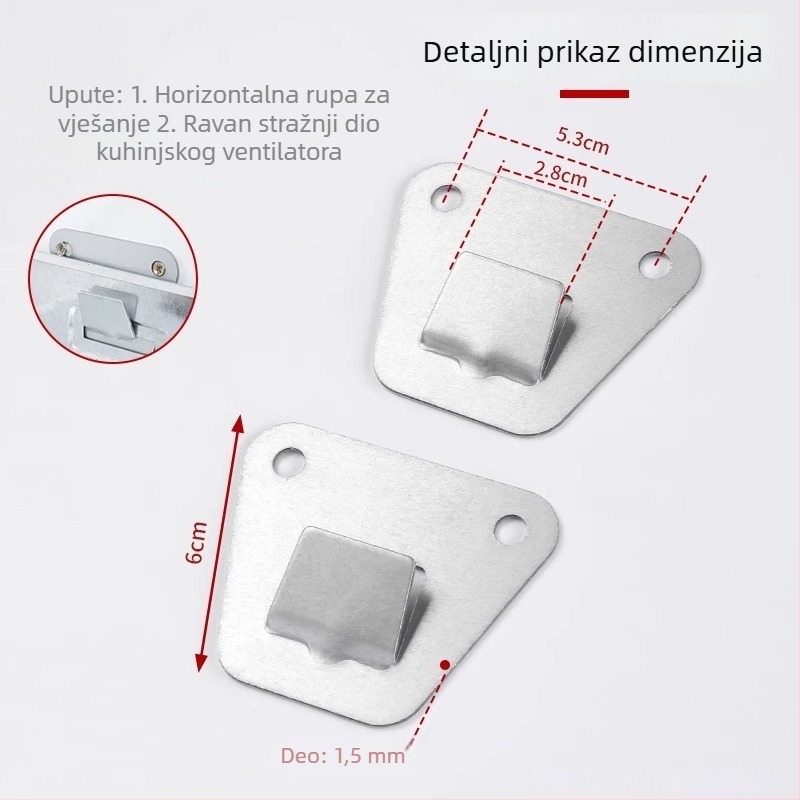 Ploča za montažu bočnog napa — visokočvrsta lisovana konstrukcijska čelična, univerzalni vješak, moderni minimalistički dizajn, Značka The First Force, Materijal Drugo, Certifikacija Nema