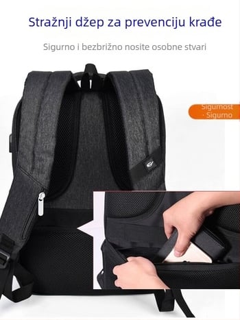 Torba za pohranu notebooka za poslovna putovanja, Oxford tkanina, vodootporna, 16-inčni laptop, kapacitet 20–35 L, zakrivljena naramenica