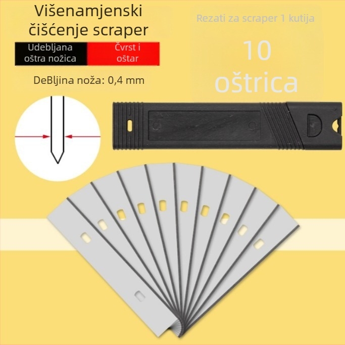Višenamjenski kuhinjski alat za čišćenje: škrabac za napa, nož za čišćenje, kuhinjska lopatica, lopatica za dno lonca (Stil: Lagani luksuz)