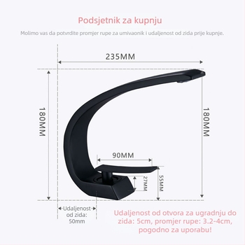 Bakrena slavina za umivaonik s jednim otvorom, toplá i hladna, model KDa-5109, keramički ventil, promjer ulaza/izlaza 2 cm