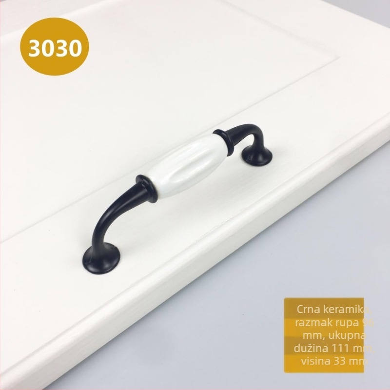 Keramička ručka za vrata ormara, model 3030, moderni minimalistički stil