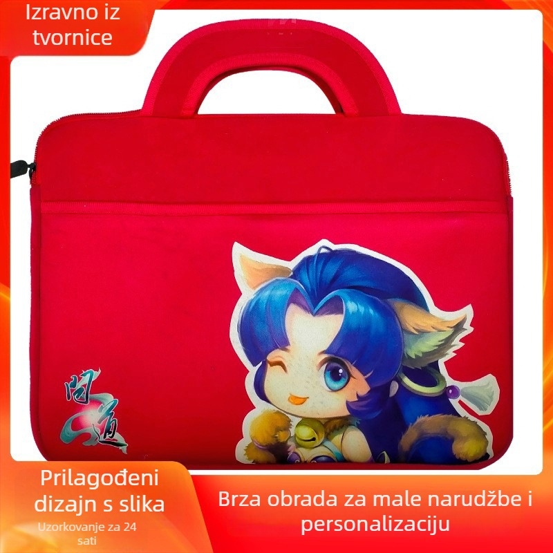 Torba za prijenosno računalo od diving materijala - Unisex, gradski minimalistički stil, podstava od poliestera, uzorak s figurom