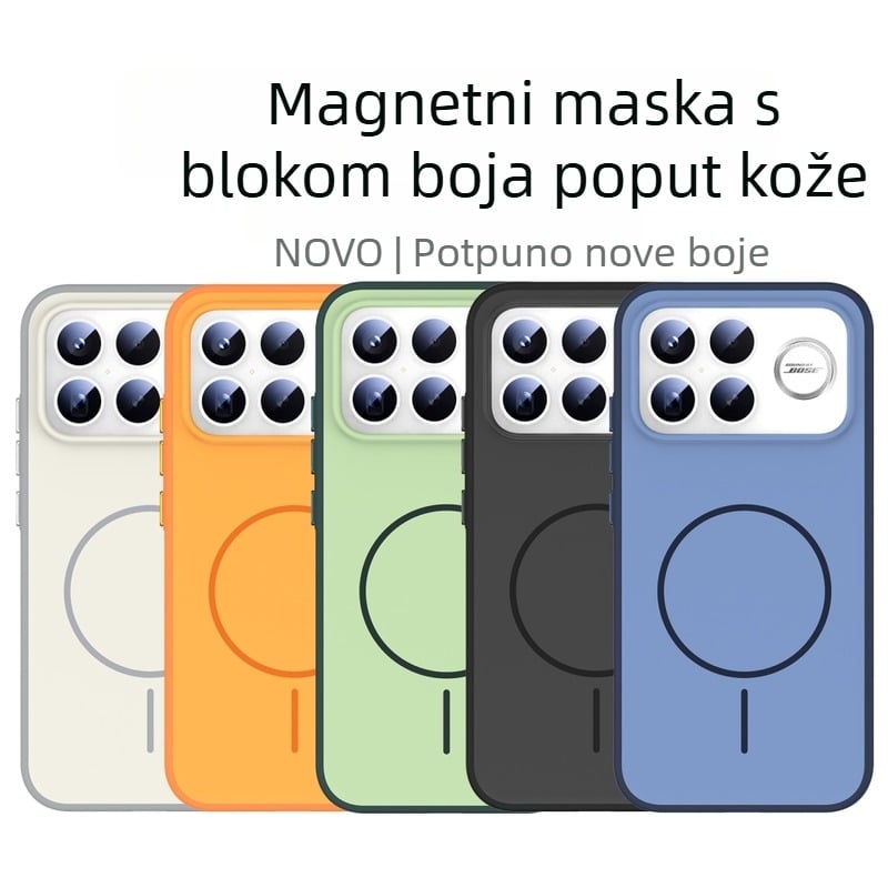 Zaštitna maska za Redmi K90 s magnetskim zatvaračem, 2-u-1 mekan rubovi i čvrsti stražnji panel od akrila, mat završni sloj, dvije neovisne metalne tipke