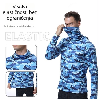Muška kapuljača za vanjske aktivnosti — brzo se suši, prozračna, UV zaštita, poliester materijal