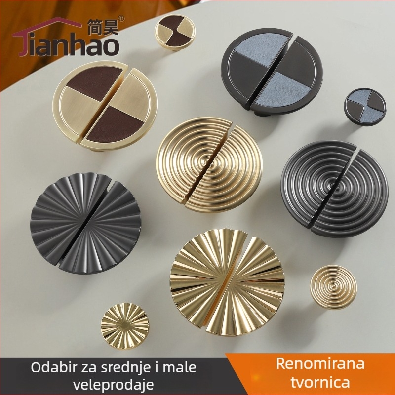 Okružna ručka za vrata ormarića i garderobe, od cink legure, moderni minimalistički stil, modeli 6226, 6227, 6280