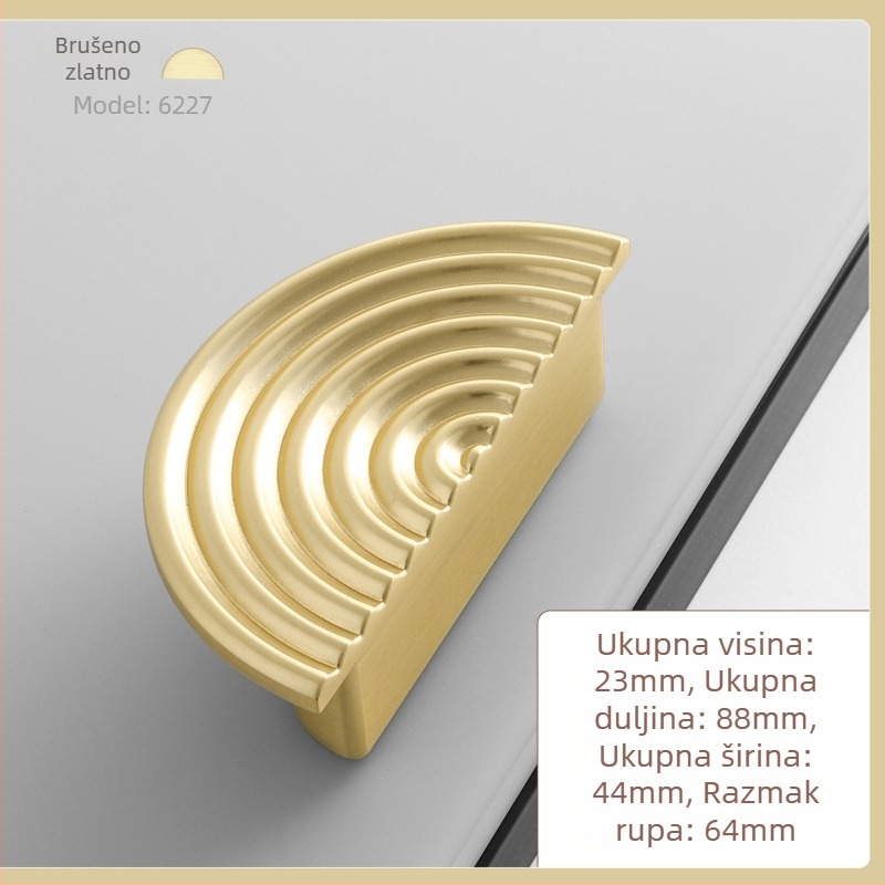 Okružna ručka za vrata ormarića i garderobe, od cink legure, moderni minimalistički stil, modeli 6226, 6227, 6280