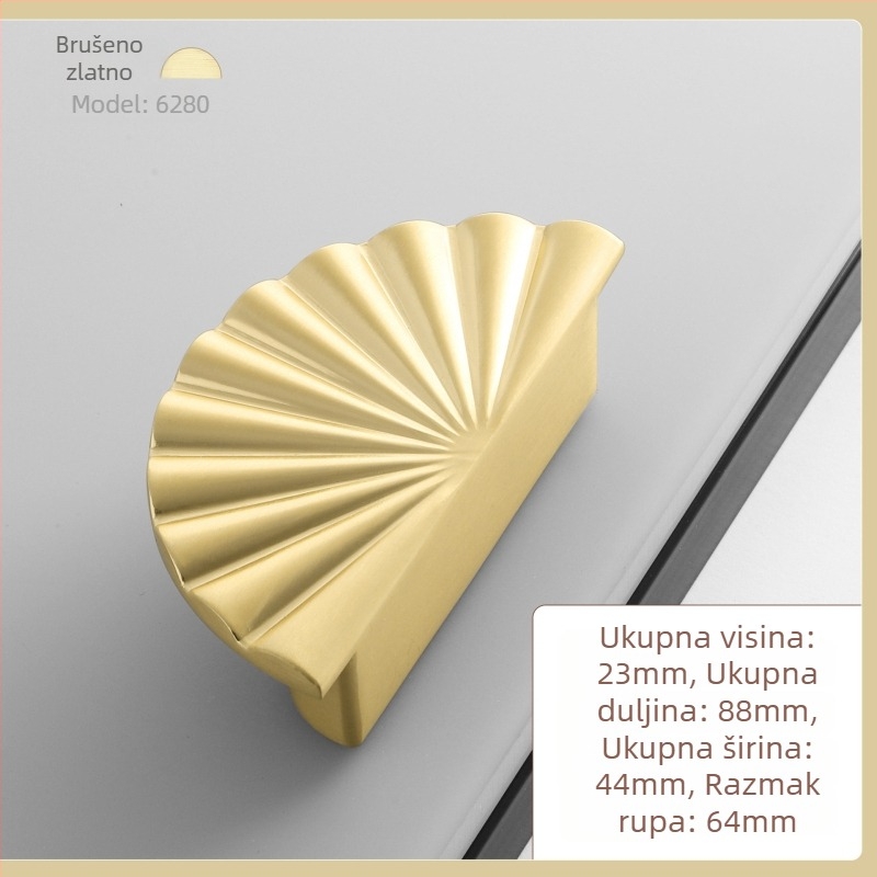 Okružna ručka za vrata ormarića i garderobe, od cink legure, moderni minimalistički stil, modeli 6226, 6227, 6280