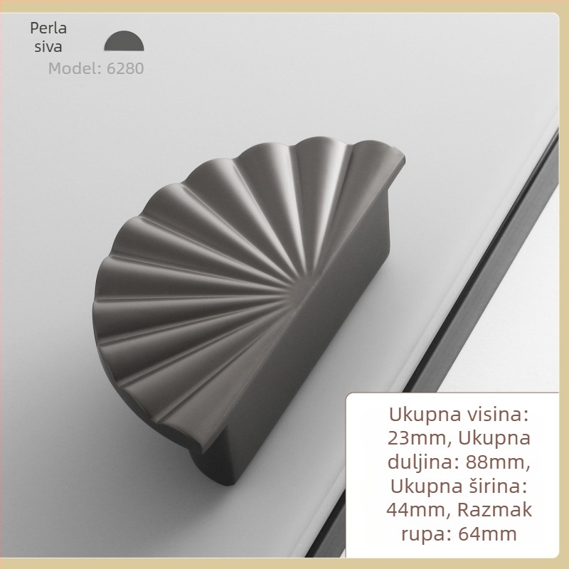 Okružna ručka za vrata ormarića i garderobe, od cink legure, moderni minimalistički stil, modeli 6226, 6227, 6280