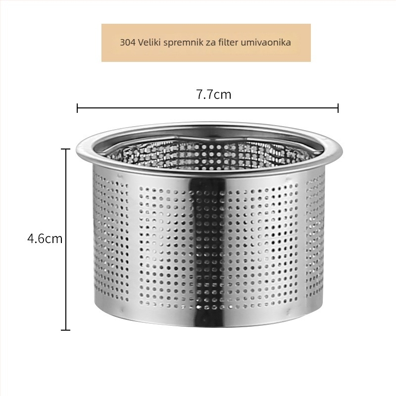 Nehrđajući čelični filter za sudoperu, košara za filtriranje, model Sink Filter, za kuhinju i kupaonicu