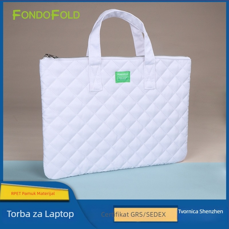 Fondofold Unisex torba za prijenosno računalo — vanjska tkanina poliester, podstava poliester-bavlna, otporna na udarce, jednobojni dizajn