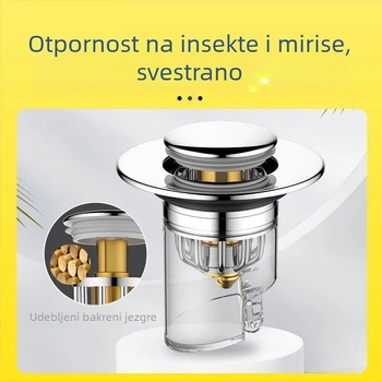 Pop-up odvoda čep za umivaonik u kupaonici - potpuno bakreni, Desley Ta-23cwpj-24-2, britanski stil