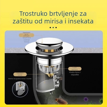 Pop-up odvoda čep za umivaonik u kupaonici - potpuno bakreni, Desley Ta-23cwpj-24-2, britanski stil
