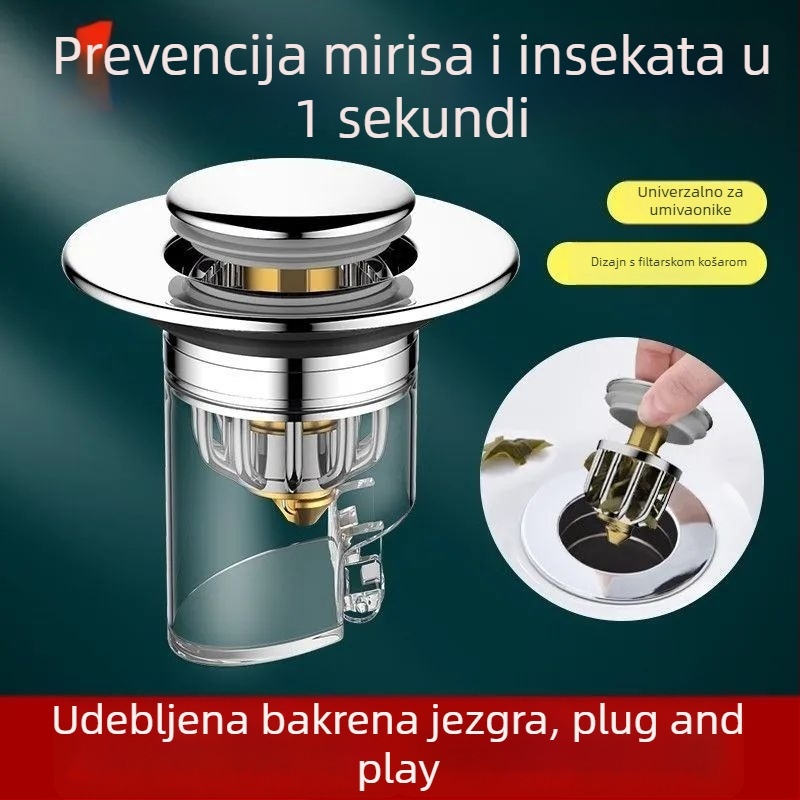 Pop-up odvoda čep za umivaonik u kupaonici - potpuno bakreni, Desley Ta-23cwpj-24-2, britanski stil