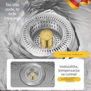 Filtr odvodnje sudopera od nehrđajućeg čelika – Model CPTT, CPTT-1212, 150 g, Moderni minimalistički stil