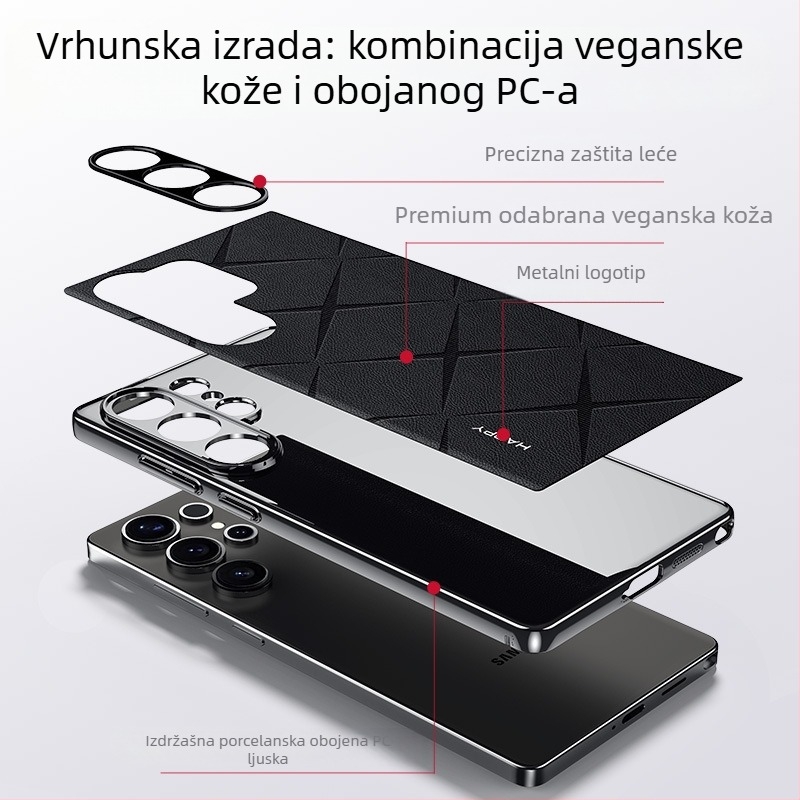 Kućište za Samsung S25 Ultra, potpuno zaštita, PC materijal, elektroplating, otporan na pad, japansko-korejski nordijski stil
