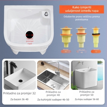 Set odvodnje za mop – ABS plastika, S-oblik, moderan stil jednostavnosti